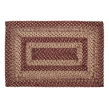 Burgundy Tan Jute Rug Jute Braided Rug Rect 20